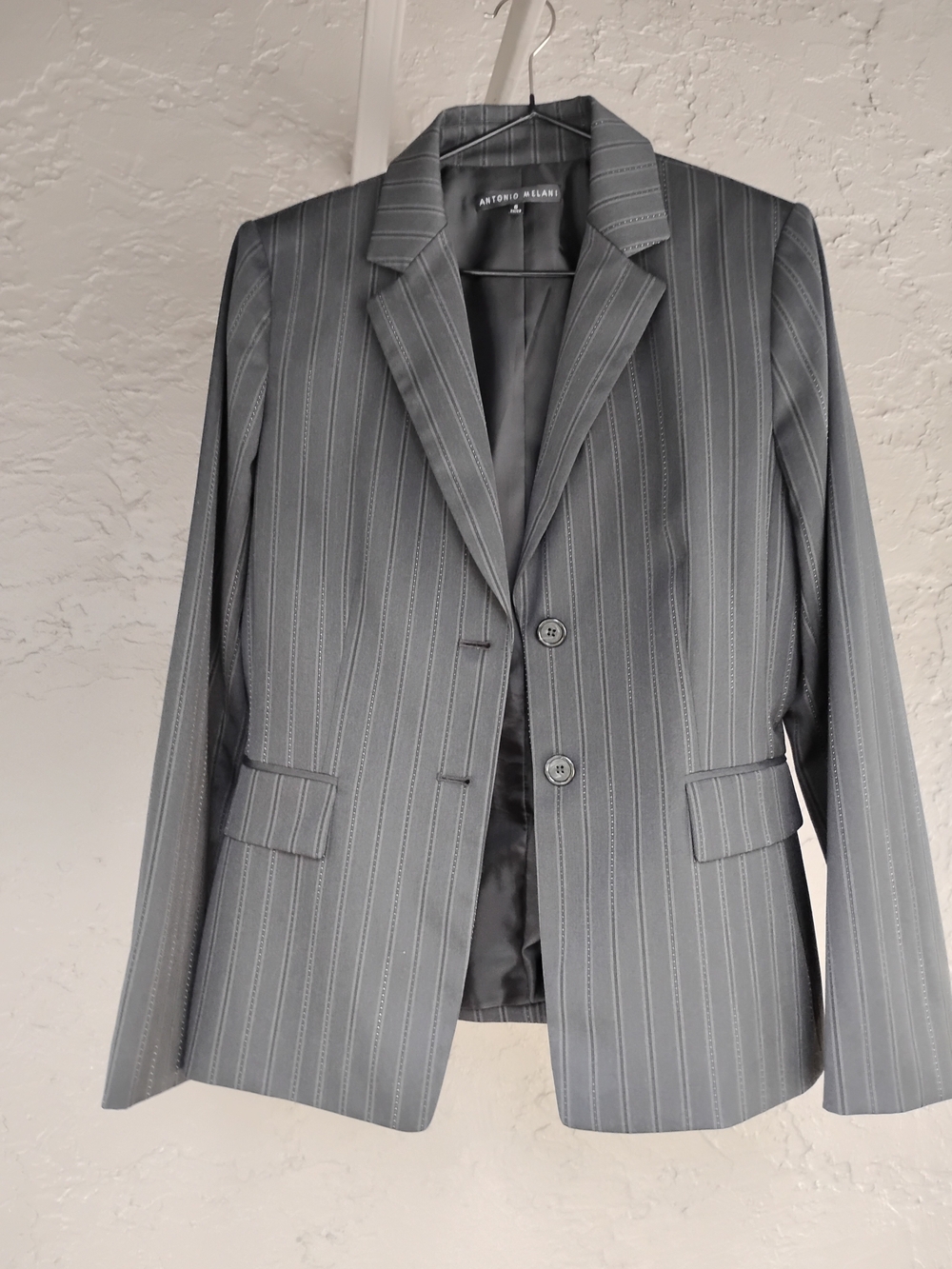 Antonio Melani Grey Black Women's Blazer Jacket Size 6